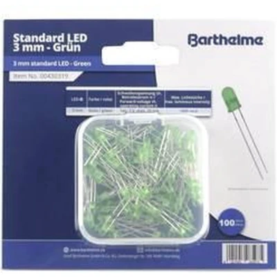 Afbeelding van Barthelme LED assortiment Groen Rond 3 mm 100 mcd 30 20 mA 2 V