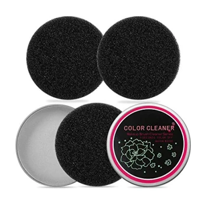 Afbeelding van HONGECB Professionele reiniger voor make upkwasten, snelle kleurverandering cosmetische kwasten, eenlaags droogreinigingssponsgereedschap, 3 sponzen met een compacte doos