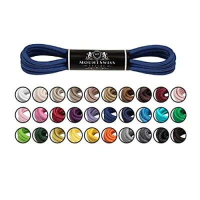 Afbeelding van Mount Swiss Luxury Waterdichte en scheurvaste ronde veters van fijn gewaxt katoen Ø 2 3 mm, kleur chaber (blauw), lengte 45 cm