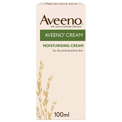 Afbeelding van Aveeno Vochtinbrengende crème (1 x 100 ml), voedende bodylotion met colloïdale havervlokken, hydraterend voor het hele lichaam droge en gevoelige huid, geschikt volwassenen