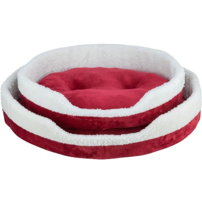 Afbeelding van Trixie Xmas Hondenmand Nevio Rond Rood / Wit