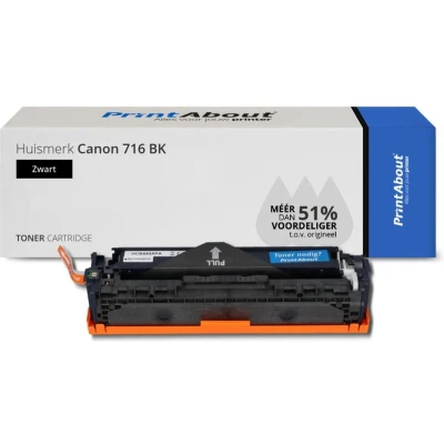 Afbeelding van Huismerk Canon 716 BK Toner Zwart Hoge capaciteit