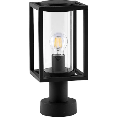 Afbeelding van Lucande Sokkellamp 1licht Aluminium, glas H: 36.6 cm E27 grafietgrijs (RAL 840 M)