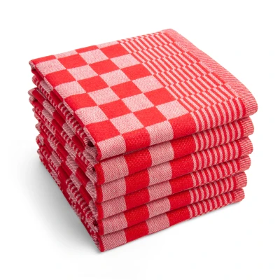 Afbeelding van Byrklund Theedoek Clean &amp; Tidy Rood 6 stuks