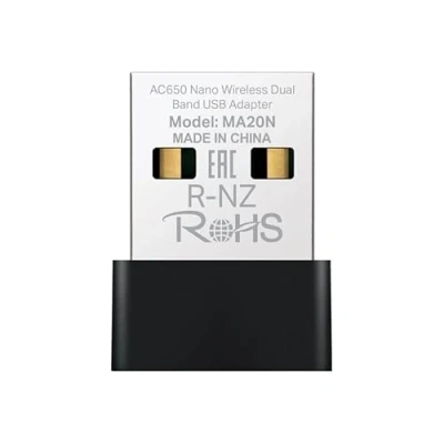 Afbeelding van TP Link Mercusys MA20N WiFi USB Netwerkkaart, AC650 Nano Kaart, Dual Band, 2.0, WPA3, Plug &amp; Pl (USB), Netwerkadapter, Zwart