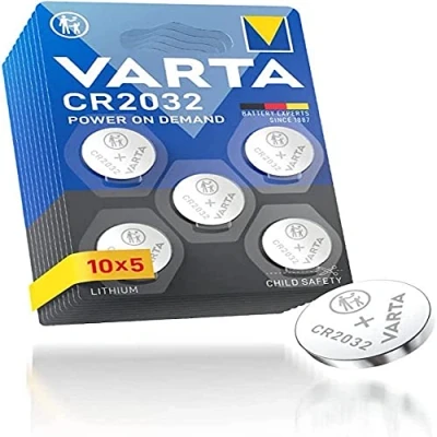 Afbeelding van VARTA CR2032 knoopcellen, 50 stuks, Power on Demand, lithium, 3 V, veilige verpakking voor kinderen, Smart Home apparaten, autosleutels en andere toepassingen