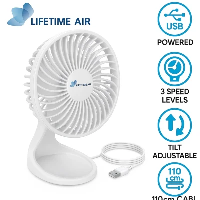 Afbeelding van Lifetime Air Opvouwbare Miniventilator USB Wit Keukenapparaten