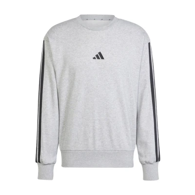 Afbeelding van adidas Sportswear Essential Three Stripes French Terry Sweater Medium grey heather black, Heren, Maat: XS, black