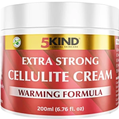 Afbeelding van 5KIND Professionnel Anti cellulitis crème voor afslankheidsbehandeling, verstevigend, vormend, tegen benen, buik, dijen, billen en armen (200 ml)