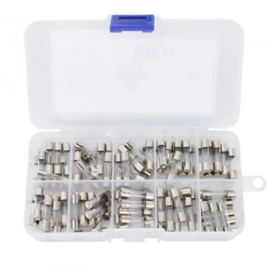 Afbeelding van 100 stuks fast blow zekeringen van glas, 5 x 20 mm, 250 V, 0,2 A, 0,5 1 2 3 6 8 10 15 glaszekering, snelblazen, geassorteerde zekeringen, set
