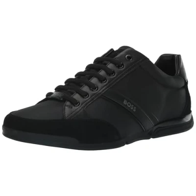 Afbeelding van Hugo BOSS Saturn Profile herensneakers, laag, zwart, 41 EU, zwart.