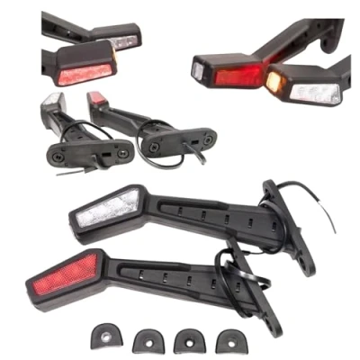 Afbeelding van LED rubberen zijmarkeringslicht 12V 24V x 2 met positielicht auto vrachtwagen caravan lamp licht wit rood oranje