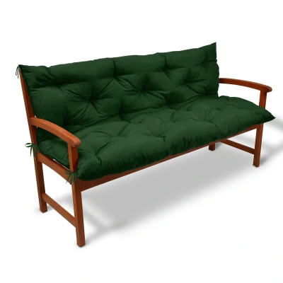Afbeelding van Beautissu Tuinbank kussen Flair BR kussens voor tuinmeubelen 120 x 50 cm donker groen zitkussen en rugkussen