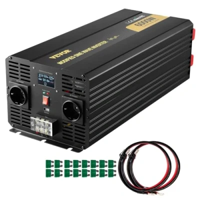 Image de VEVOR Onduleur à onde sinusoïdale modifiée 6000 W CC 12 V CA 230 écran LCD