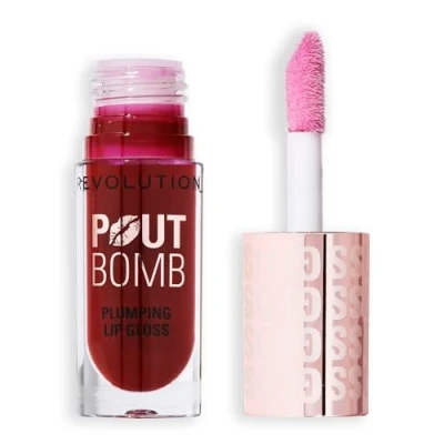 Image de Revolution Beauty, Pout Bomb Gloss Repulpant, Brillance Intense pour des Lèvres Pulpeuses avec Acide Hyaluronique &amp; Peptides, Végan Sans Cruauté, Mauve Clair
