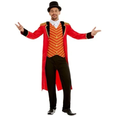 Afbeelding van Smiffy&#039;s Circus Kostuum Circusdirecteur Op En Top Showman Rood Large Carnavalskleding Verkleedkleding