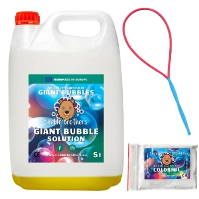 Afbeelding van Bubble Brothers Navulverpakking met 5 liter zeepbellenvloeistof, geconcentreerde oplossing voor gigantische zeepbellen, stabiele zeepbellen (1 x + 1 poeder)