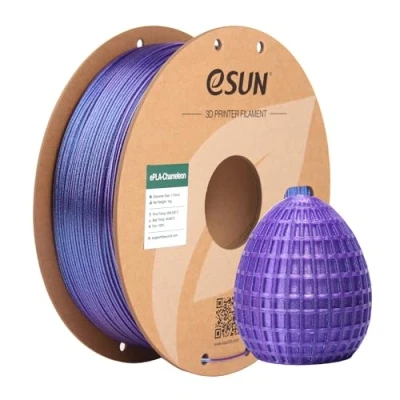 Afbeelding van eSUN Chameleon PLA filament 1,75 mm, met pailletten, geleidelijke kleurverandering, maatnauwkeurigheid +/ 0,05 spoel van 1 kg (2,2 lbs) voor 3D printers, nevelpaars