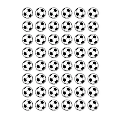 Afbeelding van Top That 48 decoratieve ronde taartdecoratie van eetbaar papier met voetbalmotief