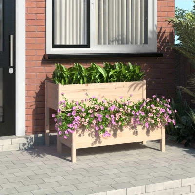 Afbeelding van Plantenbak 110x84x75 cm massief grenenhout