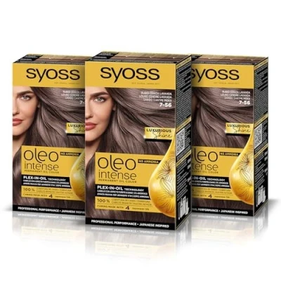 Afbeelding van Syoss Oleo Intense Teinture 7 56 blond cendré lavande Coloration permanente sans ammoniaque Couverture professionnelle des cheveux blancs Résultats coiffants