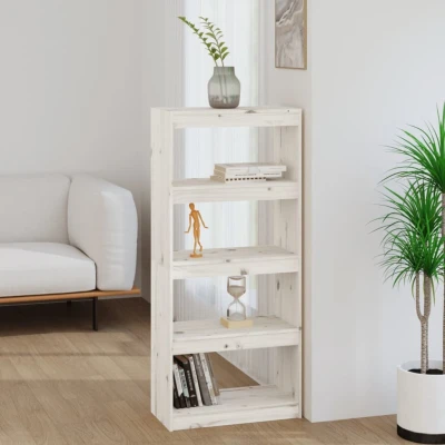 Afbeelding van Boekenkast/kamerscherm 60x30x135,5 cm massief grenenhout wit