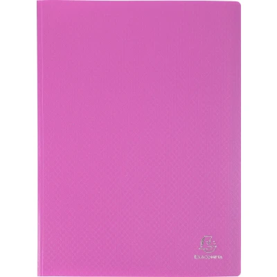 Afbeelding van Exacompta Ref. 88117E 1 zichtmap van Opak mat en ondoorzichtig polypropyleen, met gladde, zeer transparante binnenzakken, 100 hoezen 200 kijkhoeken. DIN A4 Kleur het deksel: Roze