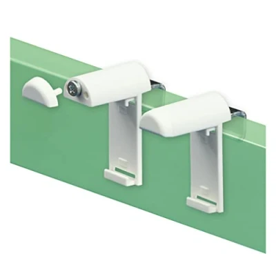 Afbeelding van KLEMMFLEX 2 stuks korte klemdragers met metalen beugel voor Klemmfix rolgordijn, dubbel zonder boren, klemmen en lijmen, ophangaccessoires, bevestiging aan het raam