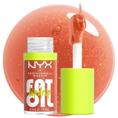 Image de NYX Professional Makeup Gloss Huile à Lèvres Fat Oil Lip Drip, Haute Brillance, Fini Non Collant, Hydratation 12H, Applicateur Extra Large, Huiles de Squalane, Mûre &amp; Framboise, Follow Back (06)