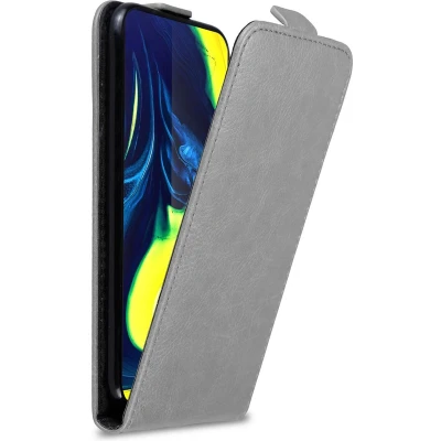 Afbeelding van Cadorabo Hoesje geschikt voor Samsung Galaxy A80 / A90 4G in TITANIUM GRIJS Beschermhoes flip design Case Cover met magnetische sluiting