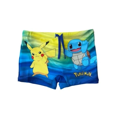 Afbeelding van Fashion UK Officieel Pokémon kostuum model Pikachu Squirtle. Zee boxershort van polyester. Kleurrijke zeeshorts voor kinderen., Meerkleurig