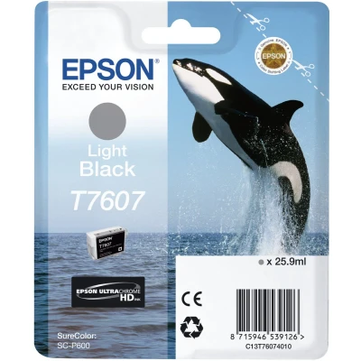 Afbeelding van Epson T7607 (C13T76074010) Inktcartridge Licht zwart