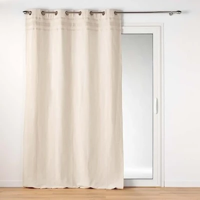 Afbeelding van Beige gordijn DORELINE, katoen, 140 x 240 cm
