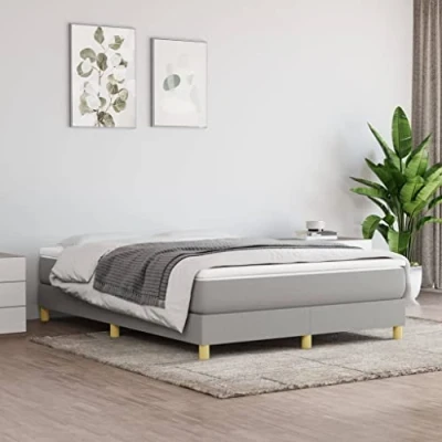 Afbeelding van Boxspringframe stof lichtgrijs 140x190 cm