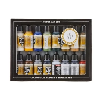 Image de Vallejo V Model air Building Set de peinture acrylique pour brush Couleurs assorties (Lot 16)