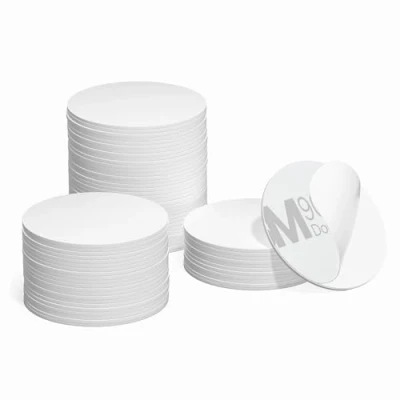 Afbeelding van NTAG215 NFC programmeerbare 215 PVC kaarten met 25 mm ronde kleefachterkant, 504 bytes geheugen voor iPhone Android en alle compatibele apparaten