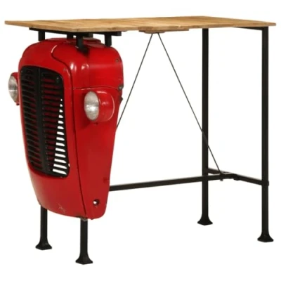 Afbeelding van vidaXL Bartafel tractor 55x120x107 cm massief mangohout rood en bruin