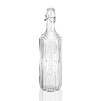 Afbeelding van Waterfles Versa Transparant Glas Aluminium 1 L 8,1 x 31,5 cm