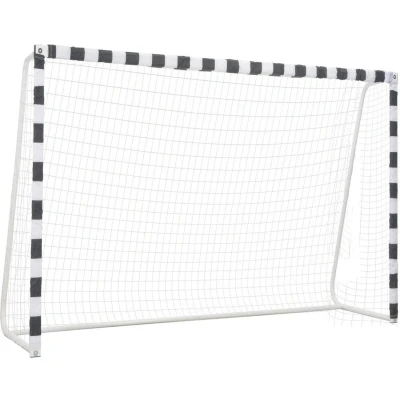Afbeelding van Voetbaldoel 300X160X90 Cm Metaal Zwart En Wit