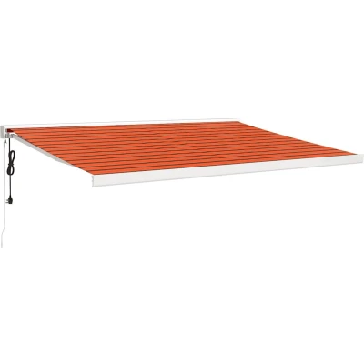 Afbeelding van vidaXL Luifel uittrekbaar 4x3 m stof en aluminium oranje bruin