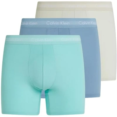 Image de Calvin Klein Lot de 3 boxers extensibles pour homme, Bleu (denim délavé, teinte céladon, beau bl), S
