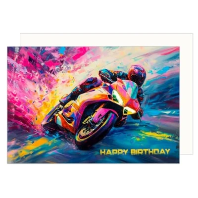 Afbeelding van Edition Seidel Hoogwaardige verjaardagskaart met envelop voor bankbiljetten verjaardag mannen vrouwen motorfiets Harley Hobby (G3537 SW024)