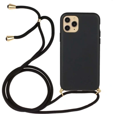 Afbeelding van Just in Case TPU Back Cover Met Koord Zwart Apple iPhone 13 Pro Max