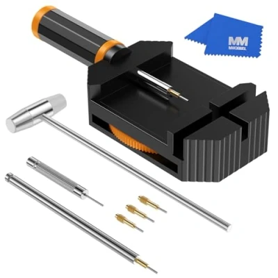 Afbeelding van MMOBIEL Horlogeband Schakel Pin Verwijderaar/Inkorter incl. Hamer Verstelbaar &amp; Reparatie Gereedschapsset voor Tool Kit Aanpassing Horloge Pinnen Vervanging Inkortset Zwart
