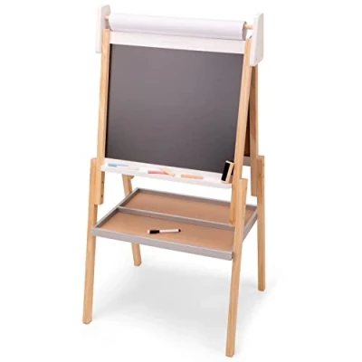 Afbeelding van New Classic Toys Schoolbord Magnetisch Whiteboard Krijtbord Inclusief Krijtjes, Stift, Wisser en Papierenrol