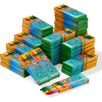 Afbeelding van 200 Waskrijtjes (50 x 4 Stuks), Kleuren Uitdeelcadeautjes voor Kinderfeestjes, Kleuterschool, Verjaardag, Restaurant