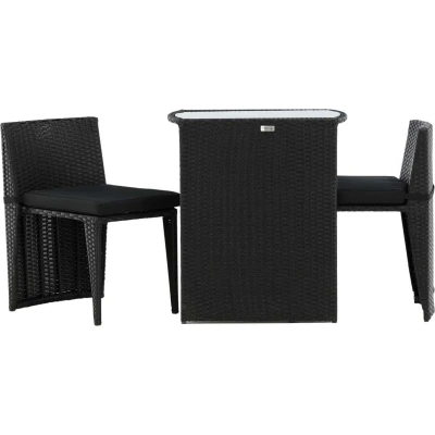 Afbeelding van Savanna loungemeubel setjes 3 delen zwart.