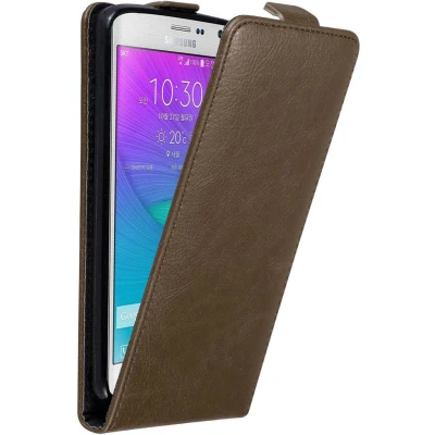 Afbeelding van Cadorabo Hoesje geschikt voor Samsung Galaxy NOTE EDGE in KOFFIE BRUIN Beschermhoes flip design Case Cover met magnetische sluiting