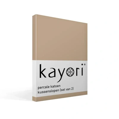 Afbeelding van Kayori Shizu Kussensloop Katoenperkal 60x70 2 Stuks Taupe 60/70 (Kleur: Taupe)