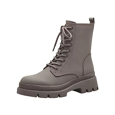 Afbeelding van Tamaris Veterboots, Dames, Maat: 36, Taupe Kunststof